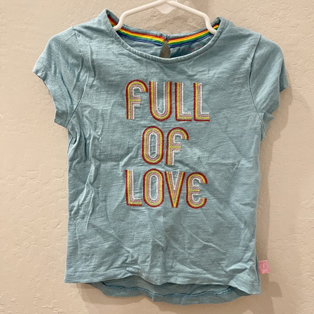 Little Bird by Jools Oliver Blue Full Of Love Short Sleeve Shirt
